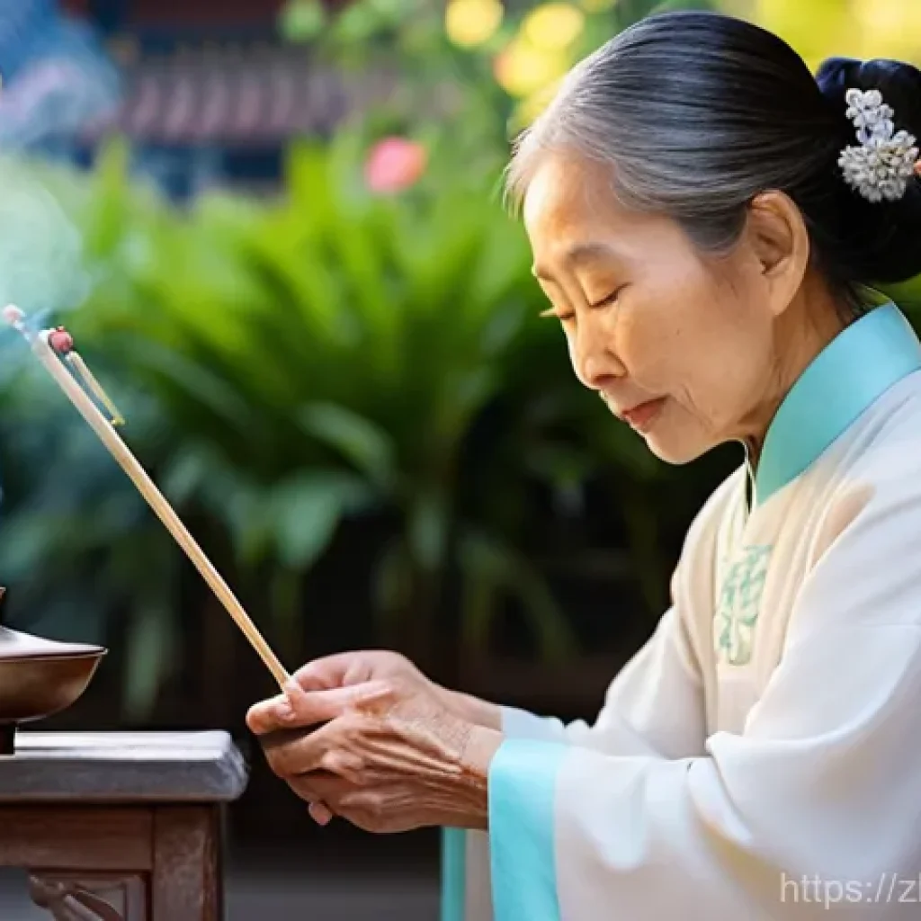 종교적 기부와 자선 활동 - **Prompt:** A serene and harmonious scene blending traditional and modern charity. An elderly woman,...