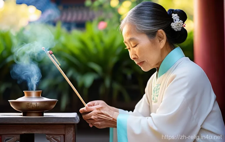 종교적 기부와 자선 활동 - **Prompt:** A serene and harmonious scene blending traditional and modern charity. An elderly woman,...
