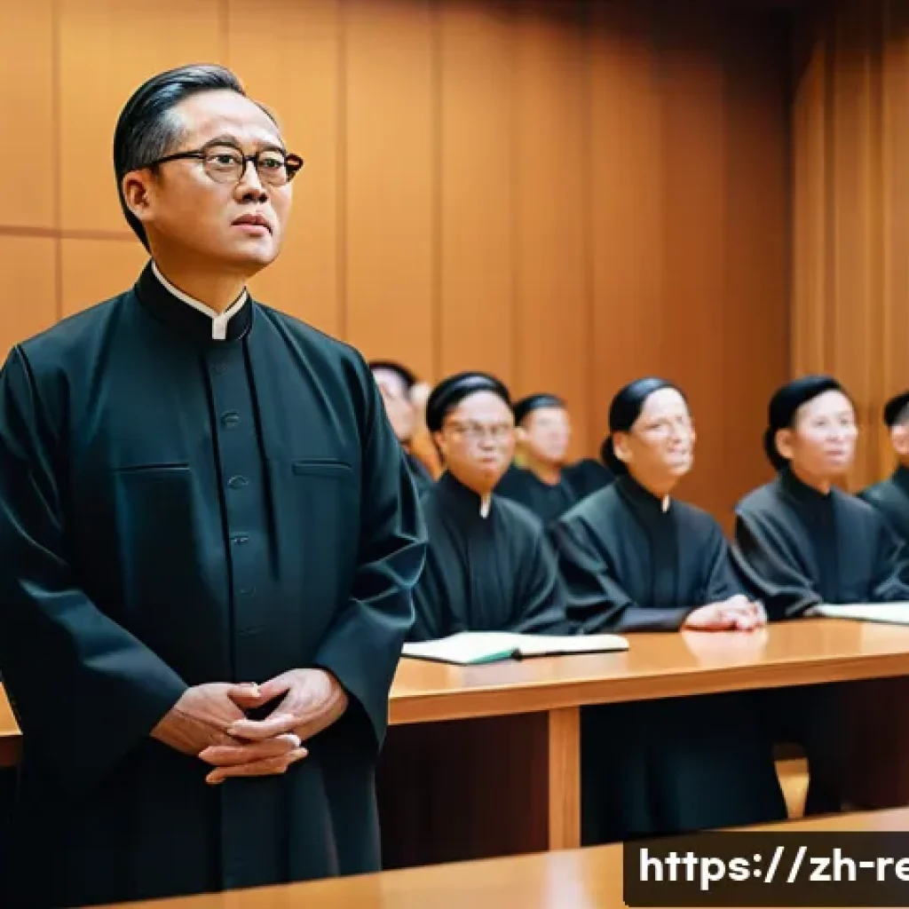종교적 스캔들과 그 여파 - A solemn scene inside a modern religious institution’s meeting room, featuring a diverse group of cl...
