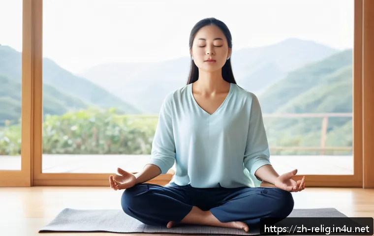 신흥 종교와 20세기 영성운동 - A serene modern spiritual healing session in a bright, minimalist room featuring a diverse adult wom...